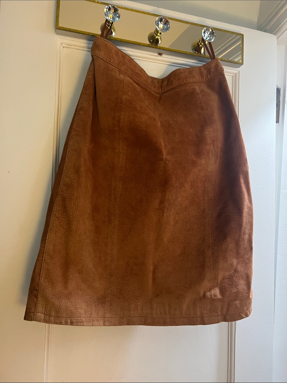 Women’s Suede A-Line Skirt - Brown